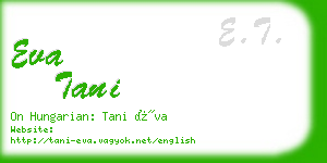 eva tani business card